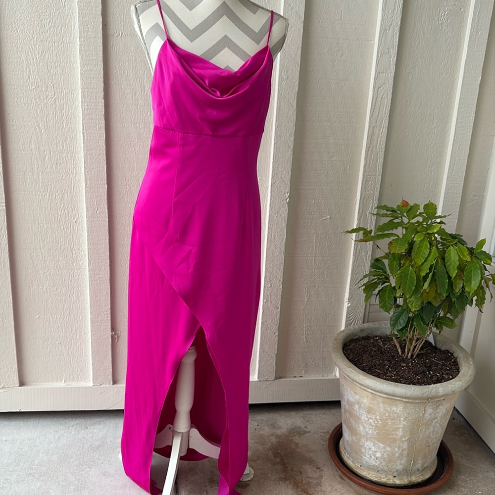 Aidan Mattox Pink High Low Dress with Graceful Silhouette